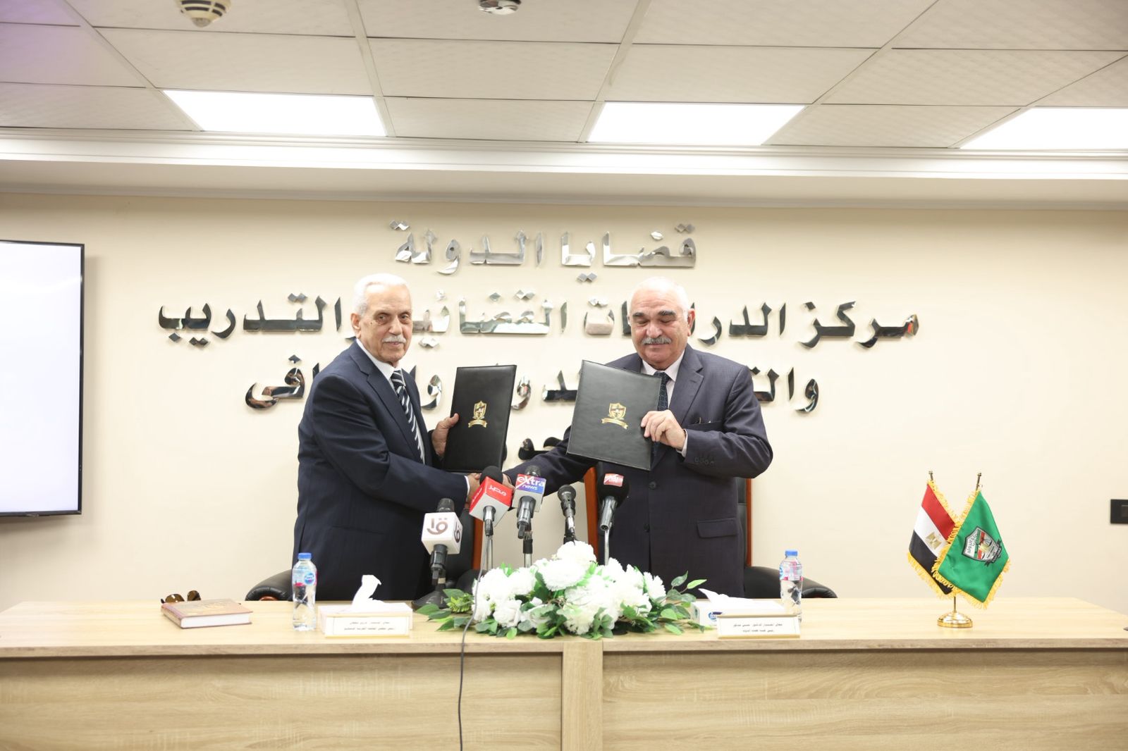 بروتوكول تعاون مشترك بين هيئة قضايا الدولة والمحكمة العربية للتحكيم في مجالات التدريب والاستشارات القانونية والأبحاث